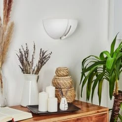 Hofstein Kawasaki Wandleuchte Wei&szlig;, 1-flammig -Wandleuchten Verkaufsgeschäft kawasaki wandleuchte h331 9