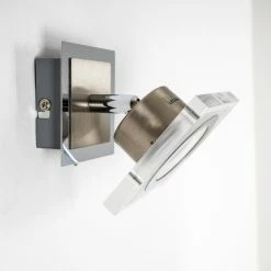 Hofstein Kolari Wandleuchte LED Nickel-Matt, Chrom, 1-flammig -Wandleuchten Verkaufsgeschäft kolari wandleuchte h3007105 14