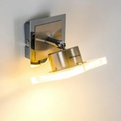 Hofstein Kolari Wandleuchte LED Nickel-Matt, Chrom, 1-flammig -Wandleuchten Verkaufsgeschäft kolari wandleuchte h3007105 3