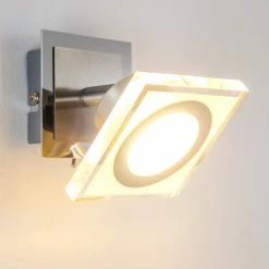 Hofstein Kolari Wandleuchte LED Nickel-Matt, Chrom, 1-flammig -Wandleuchten Verkaufsgeschäft kolari wandleuchte h3007105 4