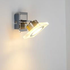 Hofstein Kolari Wandleuchte LED Nickel-Matt, Chrom, 1-flammig -Wandleuchten Verkaufsgeschäft kolari wandleuchte h3007105 5