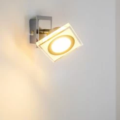 Hofstein Kolari Wandleuchte LED Nickel-Matt, Chrom, 1-flammig -Wandleuchten Verkaufsgeschäft kolari wandleuchte h3007105 7