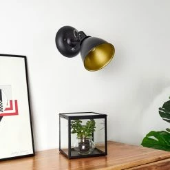 Hofstein Koppom Wandleuchte Schwarz, 1-flammig -Wandleuchten Verkaufsgeschäft koppom wandleuchte h3013007 do2 14