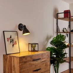 Hofstein Koppom Wandleuchte Schwarz, 1-flammig -Wandleuchten Verkaufsgeschäft koppom wandleuchte h3013007 do2 15