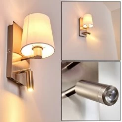Hofstein Kublis Wandleuchte LED Nickel-Matt, 2-flammig