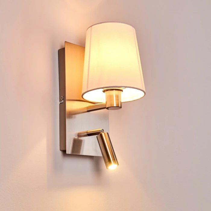 Hofstein Kublis Wandleuchte LED Nickel-Matt, 2-flammig 17 Hofstein Kublis Wandleuchte LED Nickel-Matt, 2-flammig – Bild 17