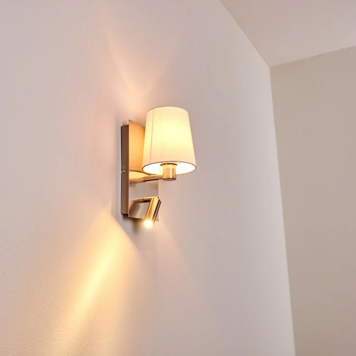 Hofstein Kublis Wandleuchte LED Nickel-Matt, 2-flammig 18 Hofstein Kublis Wandleuchte LED Nickel-Matt, 2-flammig – Bild 18