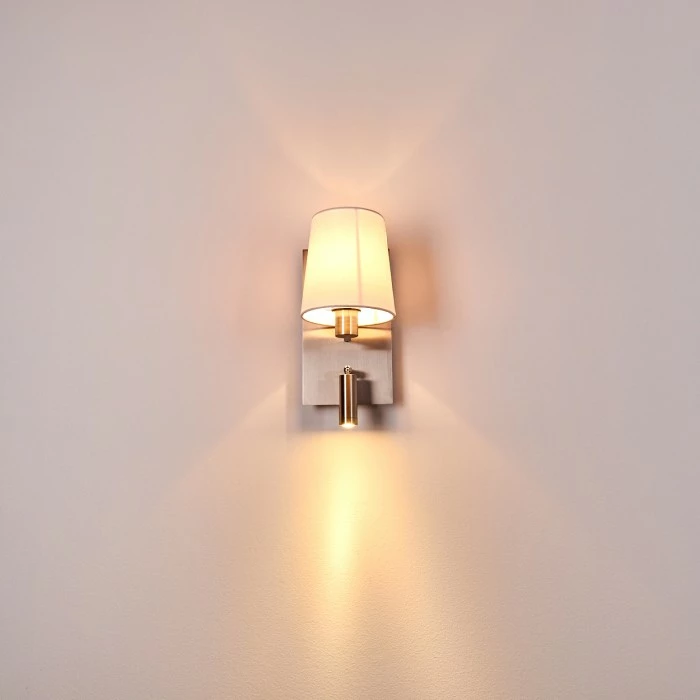 Hofstein Kublis Wandleuchte LED Nickel-Matt, 2-flammig 8 Hofstein Kublis Wandleuchte LED Nickel-Matt, 2-flammig – Bild 8