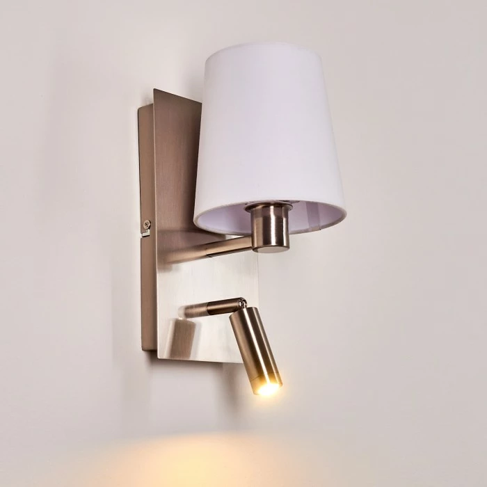 Hofstein Kublis Wandleuchte LED Nickel-Matt, 2-flammig 9 Hofstein Kublis Wandleuchte LED Nickel-Matt, 2-flammig – Bild 9