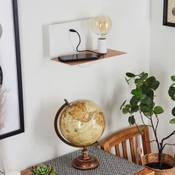 Hofstein Lafinur Wandleuchte Braun, Weiß, Holzoptik, 1-flammig -Wandleuchten Verkaufsgeschäft lafinur wandleuchte h3565360 11