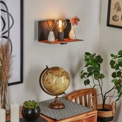 Hofstein Lafinur Wandleuchte Schwarz, Braun, Holzoptik, 1-flammig -Wandleuchten Verkaufsgeschäft lafinur wandleuchte h3565384 10