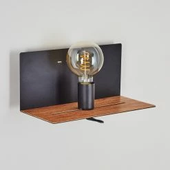 Hofstein Lafinur Wandleuchte Schwarz, Braun, Holzoptik, 1-flammig -Wandleuchten Verkaufsgeschäft lafinur wandleuchte h3565384 11