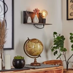 Hofstein Lafinur Wandleuchte Schwarz, Braun, Holzoptik, 1-flammig -Wandleuchten Verkaufsgeschäft lafinur wandleuchte h3565384 9