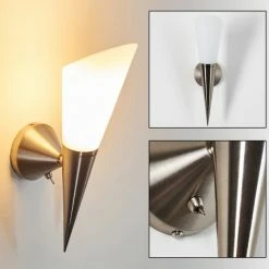 Hofstein Laidi Wandleuchte Nickel-Matt, 1-flammig