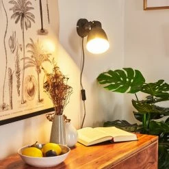 Hofstein Leiwoma Wandleuchte Schwarz, 1-flammig -Wandleuchten Verkaufsgeschäft leiwoma wandleuchte h3414910 8