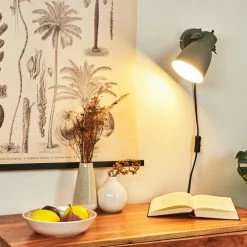 Hofstein Leiwoma Wandleuchte Schwarz, Grau, 1-flammig -Wandleuchten Verkaufsgeschäft leiwoma wandleuchte h3420614 6