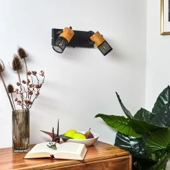 Hofstein Lenalau Wandleuchte Schwarz, 2-flammig -Wandleuchten Verkaufsgeschäft lenalau wandleuchte h3404126 9