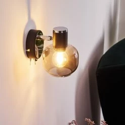 Hofstein Lexington Wandleuchte Chrom, Schwarz, 1-flammig -Wandleuchten Verkaufsgeschäft lexington wandleuchte h3367322 3