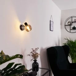 Hofstein Lexington Wandleuchte Chrom, Schwarz, 1-flammig -Wandleuchten Verkaufsgeschäft lexington wandleuchte h3367322 9