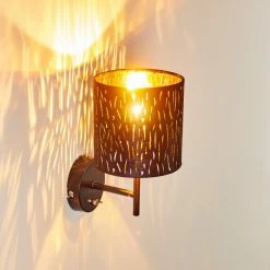 Hofstein Liared Wandleuchte Schwarz-Gold, 1-flammig -Wandleuchten Verkaufsgeschäft liared wandleuchte h3277775 do1 3