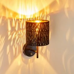 Hofstein Liared Wandleuchte Schwarz-Gold, 1-flammig -Wandleuchten Verkaufsgeschäft liared wandleuchte h3277775 do1 9