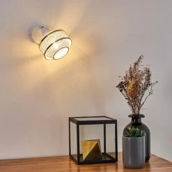 Hofstein Limassol Wandleuchte Chrom, Weiß, 1-flammig -Wandleuchten Verkaufsgeschäft limassol wandleuchte h3332597 11