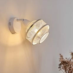 Hofstein Limassol Wandleuchte Chrom, Weiß, 1-flammig -Wandleuchten Verkaufsgeschäft limassol wandleuchte h3332597 2