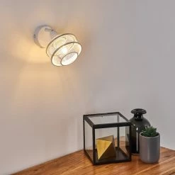 Hofstein Limassol Wandleuchte Chrom, Weiß, 1-flammig -Wandleuchten Verkaufsgeschäft limassol wandleuchte h3332597 3