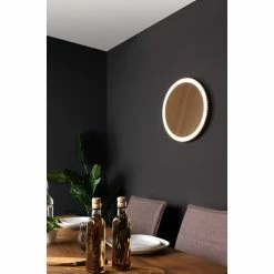 Luce Design MOON Wandleuchte LED Schwarz, Braun, Holzoptik, 1-flammig -Wandleuchten Verkaufsgeschäft luce design moon wandleuchte 9053 m wo 2