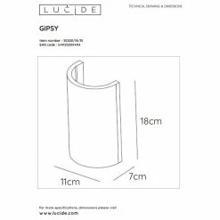 Lucide GIPSY Wandleuchte Wei&szlig;, 1-flammig -Wandleuchten Verkaufsgeschäft lucide gipsy wandleuchte 35200 18 31 3
