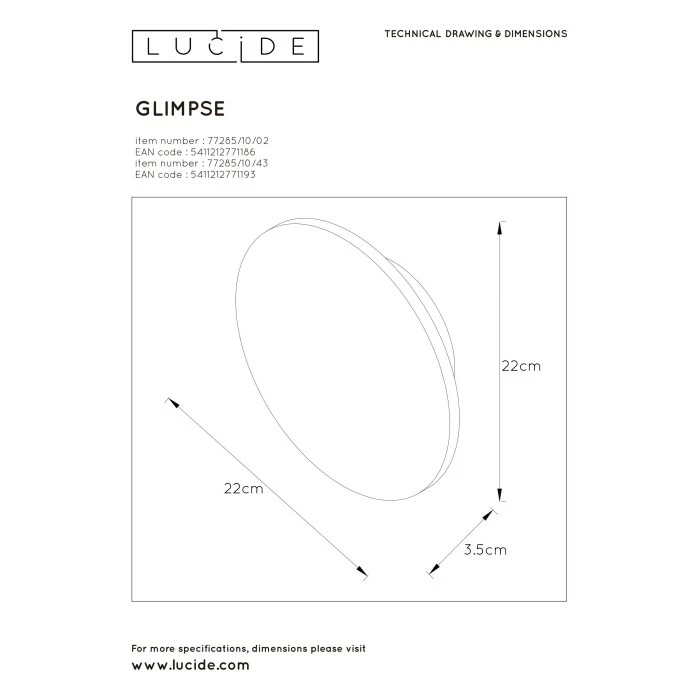 Lucide GLIMPSE Wandleuchte LED Weiß, 1-flammig 6 Lucide GLIMPSE Wandleuchte LED Weiß, 1-flammig – Bild 6