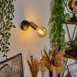 Hofstein Maidford Wandleuchte Messing, Schwarz, 1-flammig -Wandleuchten Verkaufsgeschäft maidford wandleuchte h3388112 10