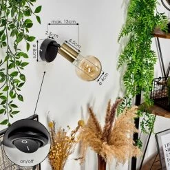 Hofstein Maidford Wandleuchte Messing, Schwarz, 1-flammig -Wandleuchten Verkaufsgeschäft maidford wandleuchte h3388112 3