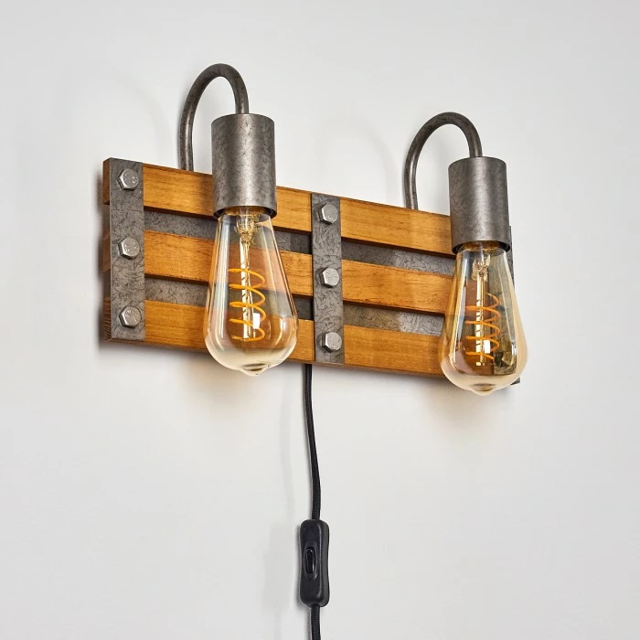 Hofstein Mallard Wandleuchte Silber, Holz hell, 2-flammig 16 Hofstein Mallard Wandleuchte Silber, Holz hell, 2-flammig – Bild 16