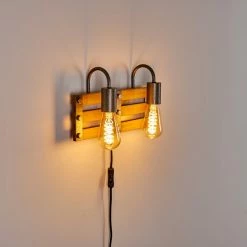 Hofstein Mallard Wandleuchte Silber, Holz hell, 2-flammig 21 Hofstein Mallard Wandleuchte Silber, Holz hell, 2-flammig -Wandleuchten Verkaufsgeschäft mallard wandleuchte h3364321 3