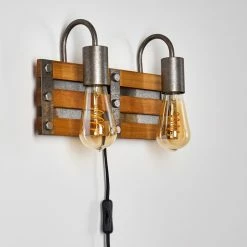 Hofstein Mallard Wandleuchte Silber, Holz hell, 2-flammig 26 Hofstein Mallard Wandleuchte Silber, Holz hell, 2-flammig -Wandleuchten Verkaufsgeschäft mallard wandleuchte h3364321 8