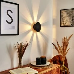 Hofstein Mezia Wandleuchte LED Schwarz, 1-flammig