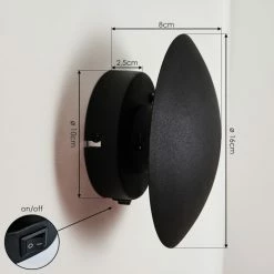 Hofstein Mezia Wandleuchte LED Schwarz, 1-flammig -Wandleuchten Verkaufsgeschäft mezia wandleuchte h3433096 3