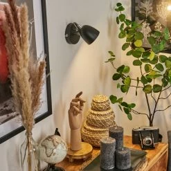 Hofstein Moesdorf Wandleuchte LED Nickel-Matt, Schwarz, 1-flammig -Wandleuchten Verkaufsgeschäft moesdorf wandleuchte h3610596 10