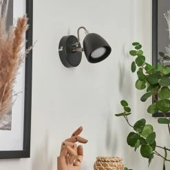 Hofstein Moesdorf Wandleuchte LED Nickel-Matt, Schwarz, 1-flammig -Wandleuchten Verkaufsgeschäft moesdorf wandleuchte h3610596 13