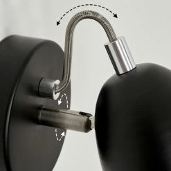 Hofstein Moesdorf Wandleuchte LED Nickel-Matt, Schwarz, 1-flammig -Wandleuchten Verkaufsgeschäft moesdorf wandleuchte h3610596 5