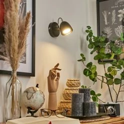 Hofstein Moesdorf Wandleuchte LED Nickel-Matt, Schwarz, 1-flammig -Wandleuchten Verkaufsgeschäft moesdorf wandleuchte h3610596 8