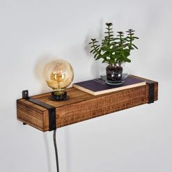 Hofstein Montgomery Wandleuchte Schwarz, Holz dunkel, 1-flammig -Wandleuchten Verkaufsgeschäft montgomery wandleuchte h3369005 5