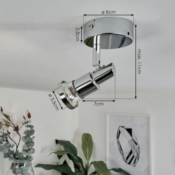 Hofstein Morges Deckenleuchte LED Chrom, 1-flammig 4 Hofstein Morges Deckenleuchte LED Chrom, 1-flammig – Bild 4