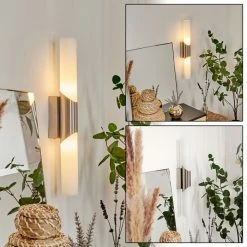 Hofstein Morges Wandleuchte Nickel-Matt, 2-flammig