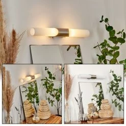 Hofstein Morges Wandleuchte Nickel-Matt, 2-flammig