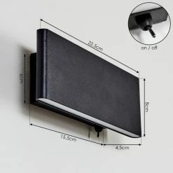 Hofstein Mosambik Wandleuchte LED Schwarz, Wei&szlig;, 1-flammig -Wandleuchten Verkaufsgeschäft mosambik wandleuchte h3394212 3