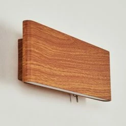 Hofstein Mosambik Wandleuchte LED Nickel-Matt, Braun, Holz dunkel, 1-flammig -Wandleuchten Verkaufsgeschäft mosambik wandleuchte h3437261 7