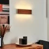 Hofstein Mosambik Wandleuchte LED Nickel-Matt, Braun, Holz dunkel, 1-flammig