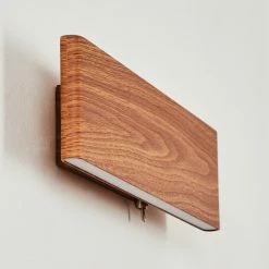 Hofstein Mosambik Wandleuchte LED Nickel-Matt, Braun, Holz dunkel, 1-flammig -Wandleuchten Verkaufsgeschäft mosambik wandleuchte h3437285 11